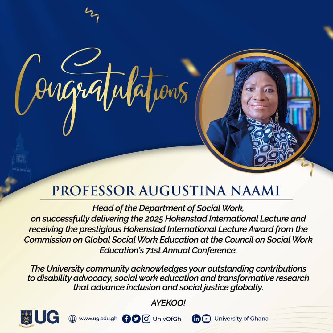 Prof. Augustina Naami Delivers 2025 Hokenstad International Lecture, Wins Prestigious Award