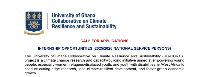 INTERNSHIP OPPORTUNITIES (2025/2026 NATIONAL SERVICE PERSONS)